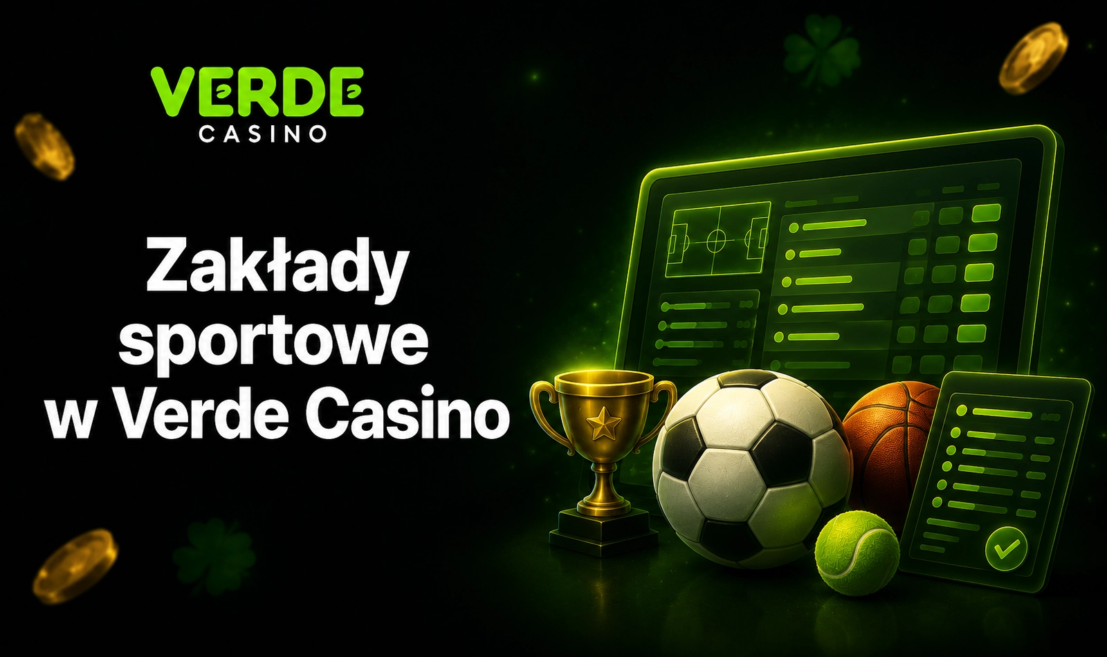 Zakłady sportowe w Verde Casino z popularnymi rynkami bukmacherskimi
